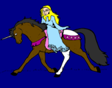 Desenho Princesa em unicórnio pintado por ***Maria***amo cavalos