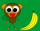 Desenho Macaco 2 pintado por kaique olivera silva