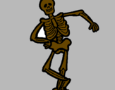 Desenho Esqueleto contente pintado por cos