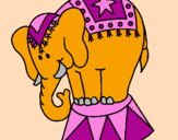 Desenho Elefante a actuar pintado por lulu