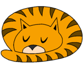 Desenho Gato a dormir pintado por sofia