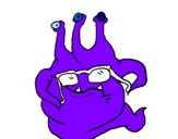 Desenho Extraterrestre com óculos pintado por pokémon