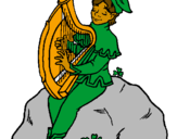 Desenho Duende a tocar harpa pintado por ariel