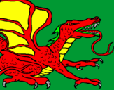 Desenho Dragão réptil pintado por isabela