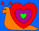 Desenho Caracol coração  pintado por gueriamor