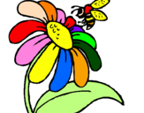 Desenho Margarida com abelha pintado por Cacazinha