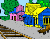 Desenho Estação de comboio pintado por Daniel