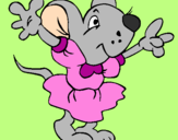 Desenho Rata com vestido pintado por Viiiviii