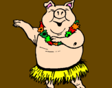 Desenho Porco havaiano pintado por alex