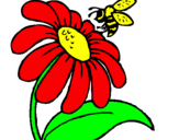 Desenho Margarida com abelha pintado por hemilly