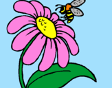 Desenho Margarida com abelha pintado por RAFAEL