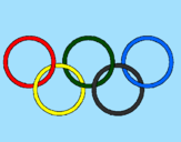 Desenho Argolas dos jogos olimpícos pintado por alexandre