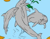 Desenho Golfinhos a brincar pintado por joana