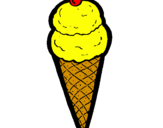 Desenho Cone de gelado pintado por zoe