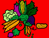 Desenho verduras pintado por anaclaudia