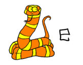 Desenho Serpente pintado por larissa