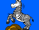 Desenho Zebra a saltar pedras pintado por Ana Marcely