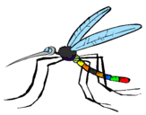 Desenho Mosquito pintado por Júlia e Gabriele 
