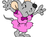 Desenho Rata com vestido pintado por CRIS