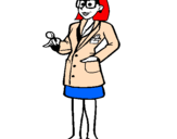 Desenho Doutora com óculos pintado por thiago