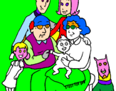 Desenho Família pintado por jdtejbc dhzff bgdyr  hfj9