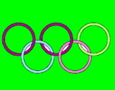 Desenho Argolas dos jogos olimpícos pintado por vitoriaa