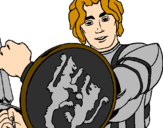 Desenho Cavaleiro com escudo de leão pintado por VANE