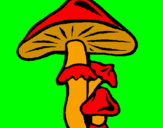 Desenho Cogumelos pintado por Lisandra