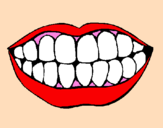 Desenho Boca e dentes pintado por Bela