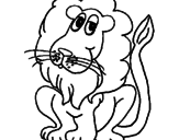 Desenho Leão pintado por lika