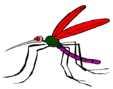 Desenho Mosquito pintado por Vinicius e Gustavo