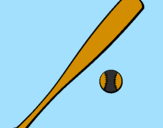 Desenho Bastão de basebol e bola pintado por joao