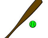 Desenho Bastão de basebol e bola pintado por MATHEUS