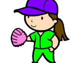 Desenho Jogadora de basebol pintado por Mónica Verónica 