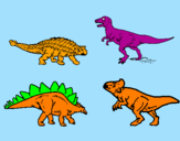 Desenho Dinossauros de terra pintado por larissa