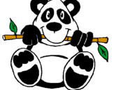 Desenho Urso panda pintado por a