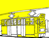Desenho Eléctrico com passageiros pintado por beatriz f