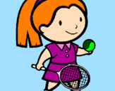 Desenho Rapariga tenista pintado por onda