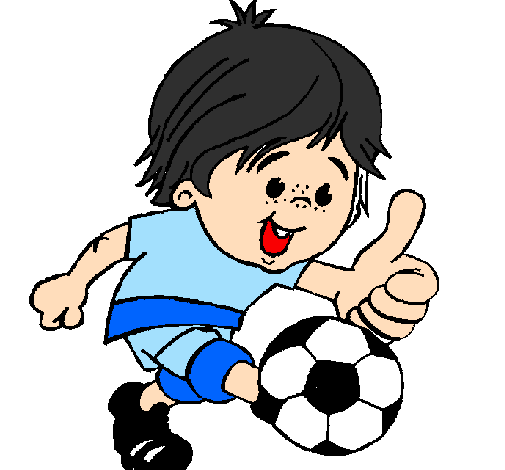 Desenho Rapaz a jogar futebol pintado por Popota nuno