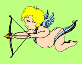 Desenho Cupido a voar pintado por gabriella meira
