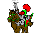 Desenho Cavaleiro a alçar a espada pintado por gabriel