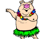 Desenho Porco havaiano pintado por ana