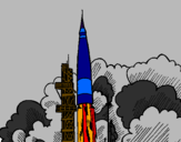 Desenho Lançamento foguete pintado por Lipe