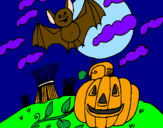 Desenho Paisagem Halloween pintado por jõao carlos