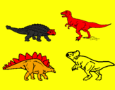 Desenho Dinossauros de terra pintado por gil