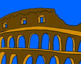 Desenho Coliseu pintado por Renata 