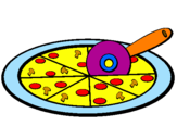 Desenho Pizza pintado por ana flavia
