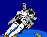 Desenho Astronauta no espaço pintado por andre