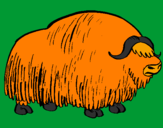 Desenho Bisonte  pintado por mamute