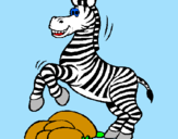 Desenho Zebra a saltar pedras pintado por ian